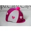Capz Motif Cap Cover Lycra Heartz and Pom Pom in Cerise/Pale Pink