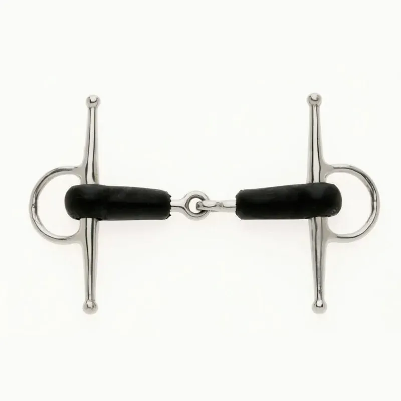 Lorina Rubber Mouth Full Cheek Jointed Snaffle in Black