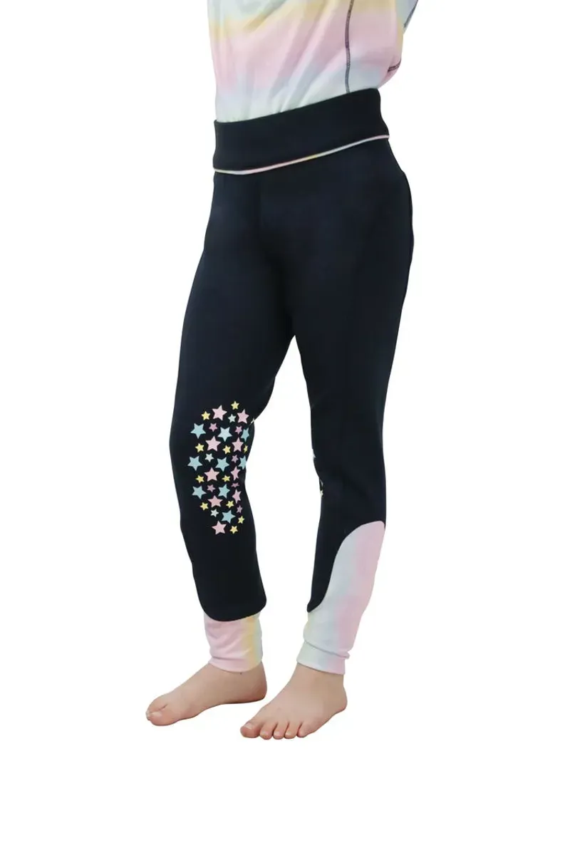 Little Rider Dazzling Dream Riding Tights in Navy/Pastel
