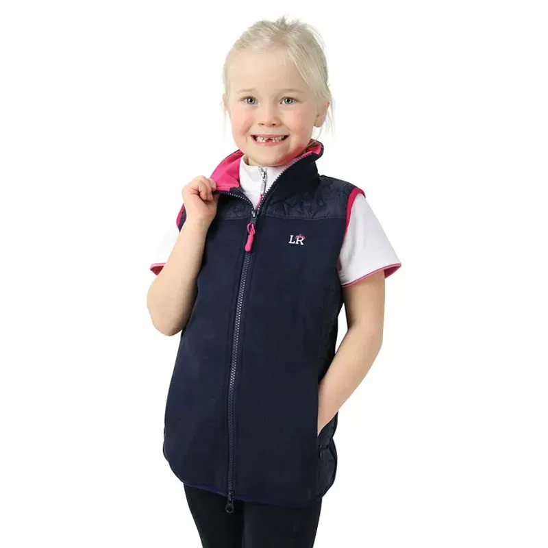 Little Rider Sophia Gilet in Navy/Pink
