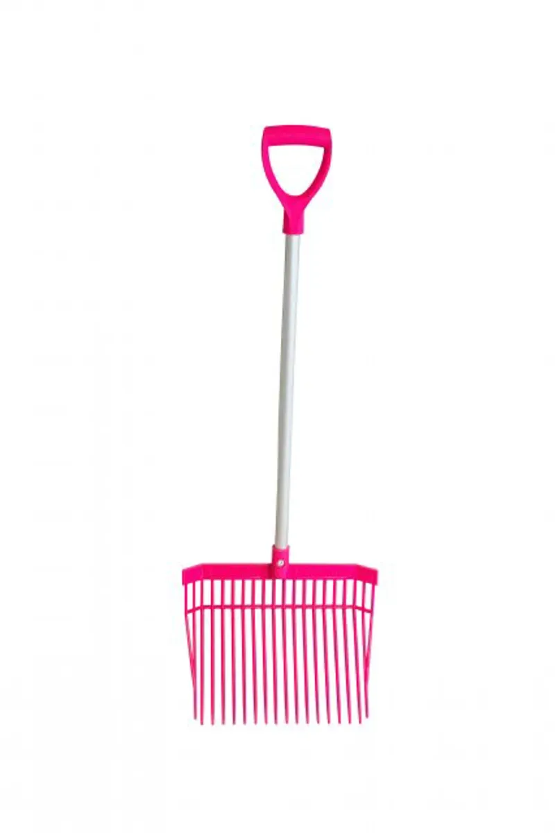 Red Gorilla Short D Handle Bedding Fork in Pink