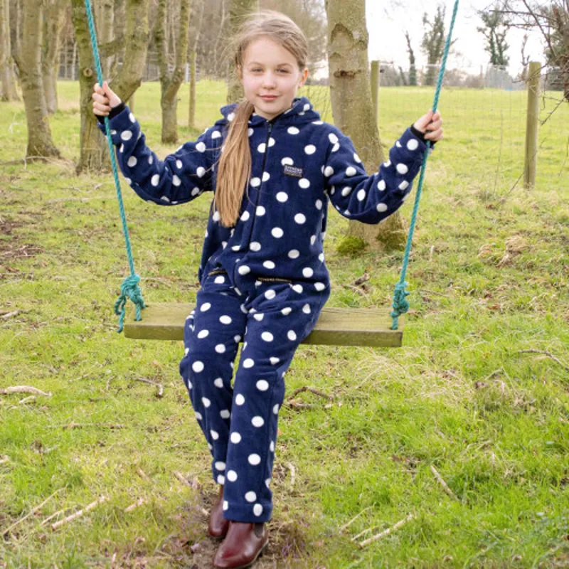 Supreme Products Child's Dotty Fleece Onesie in Navy