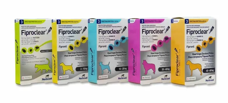 Norbrook Fiproclear Spot-On 3 pipettes - Small Dogs 2-10kg