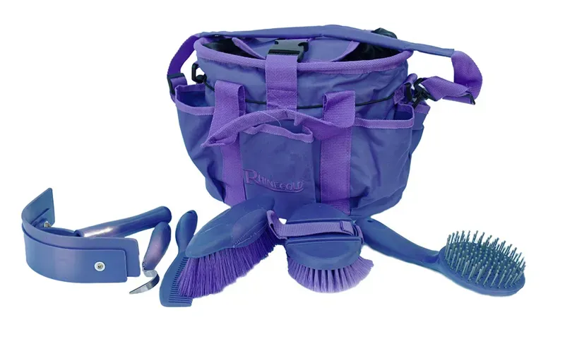 Rhinegold Grooming Bag With Kit in Purple