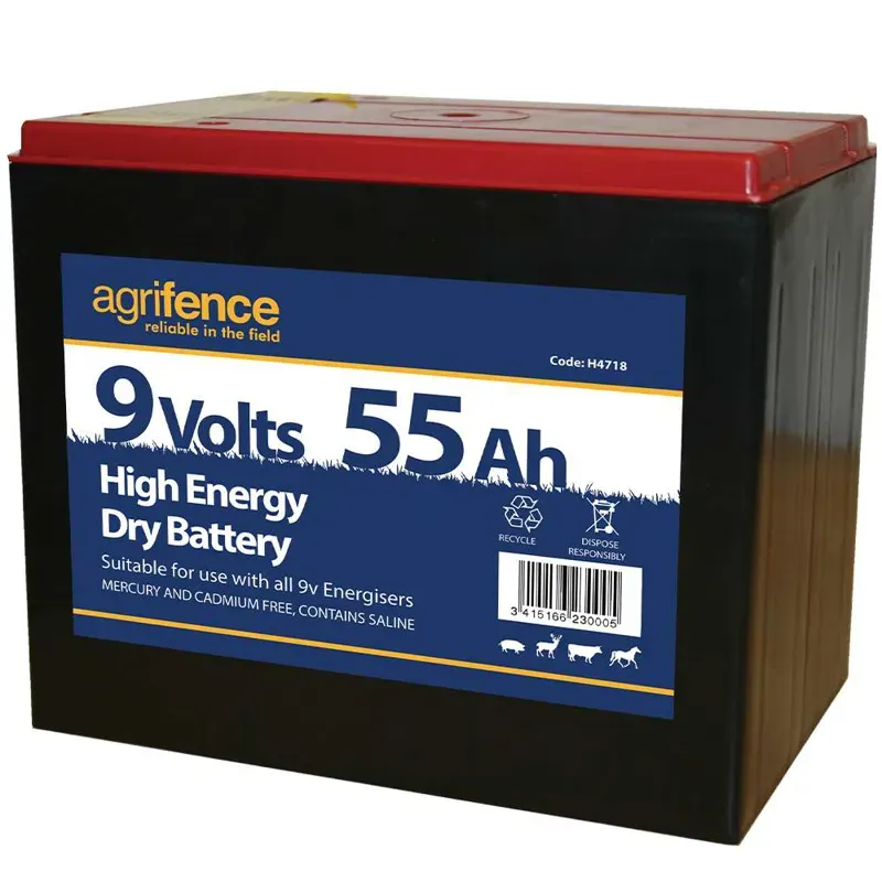 WI - Agrifence 9v 130ah Dry Battery in Black