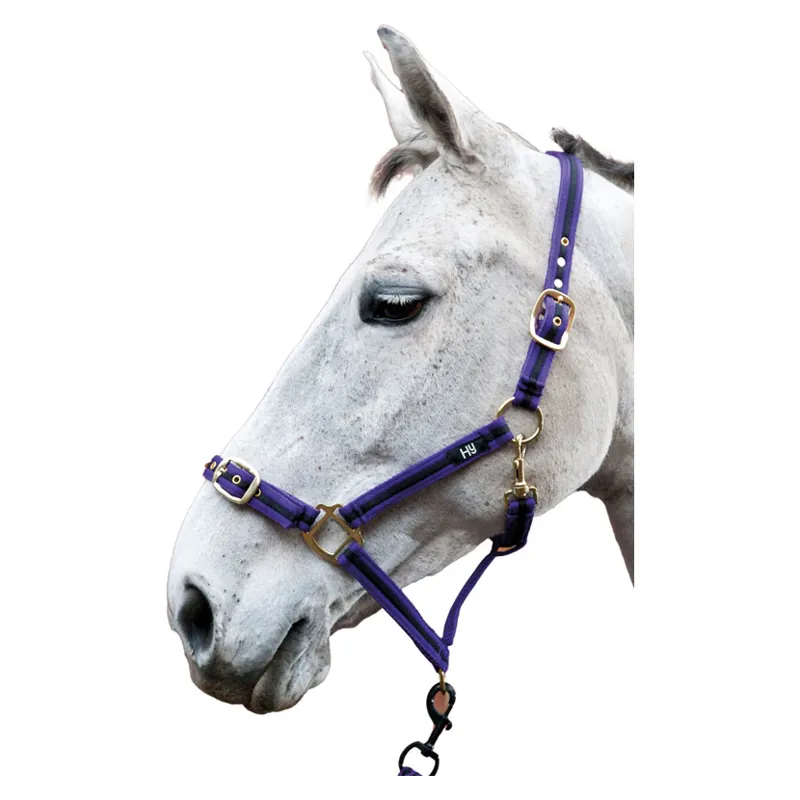 Hy Deluxe Two Tone Duo Nylon Headcollar Colours Pony-Full FREE DELIVERY 