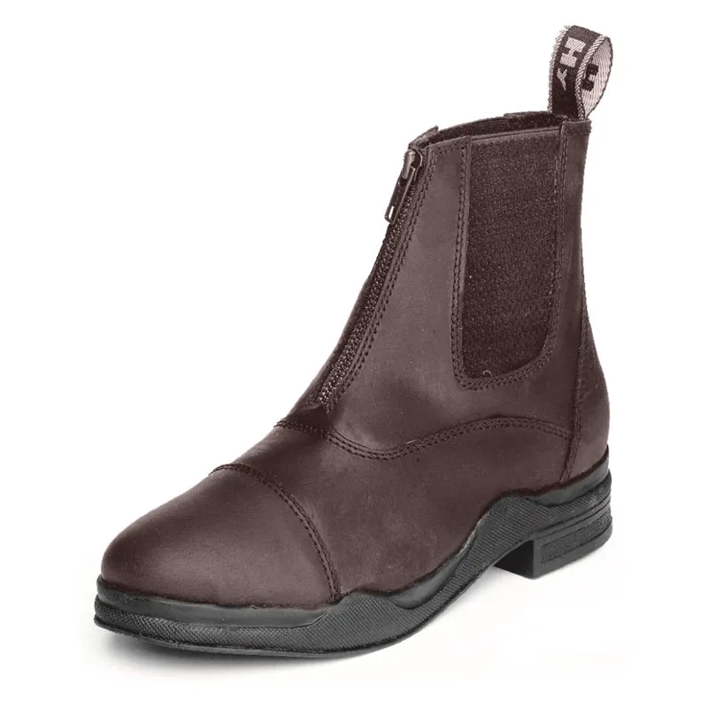 Hy LAND CANTERBURY Zip Jodhpur Boot Leather Unisex Adult Black or Brown 4-8 