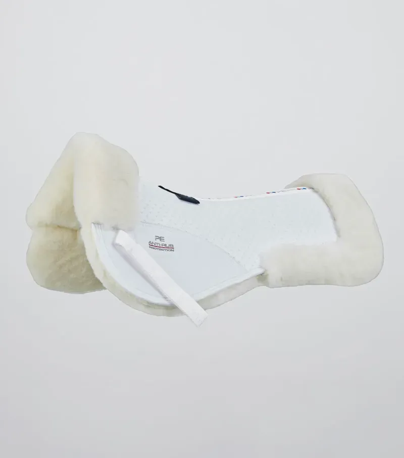 Premier Equine Full Airtechnology Shockproof Wool Half Pad in White/Natural