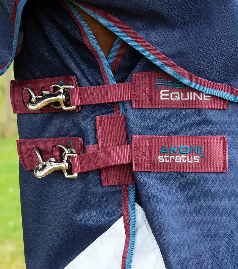Premier Equine Akoni 0g Turnout Rug With Classic Neck Cover in Navy-1