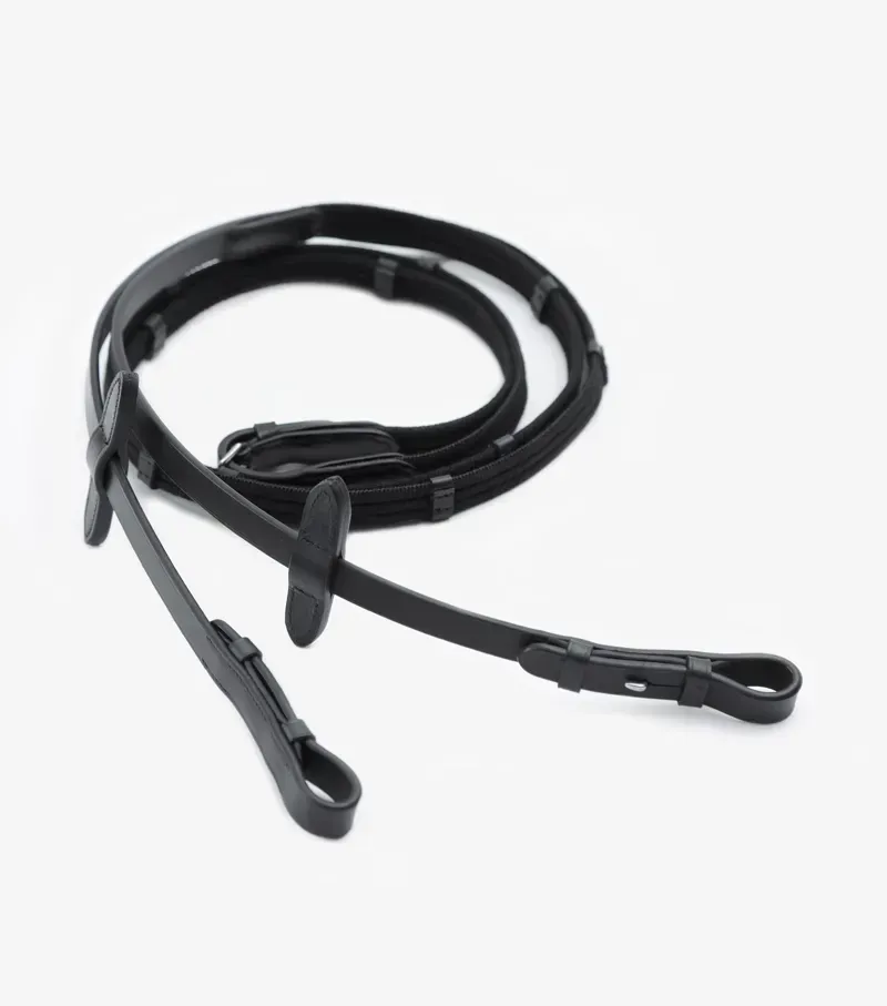 Premier Equine 5/8 Altare Web Reins in Black-2
