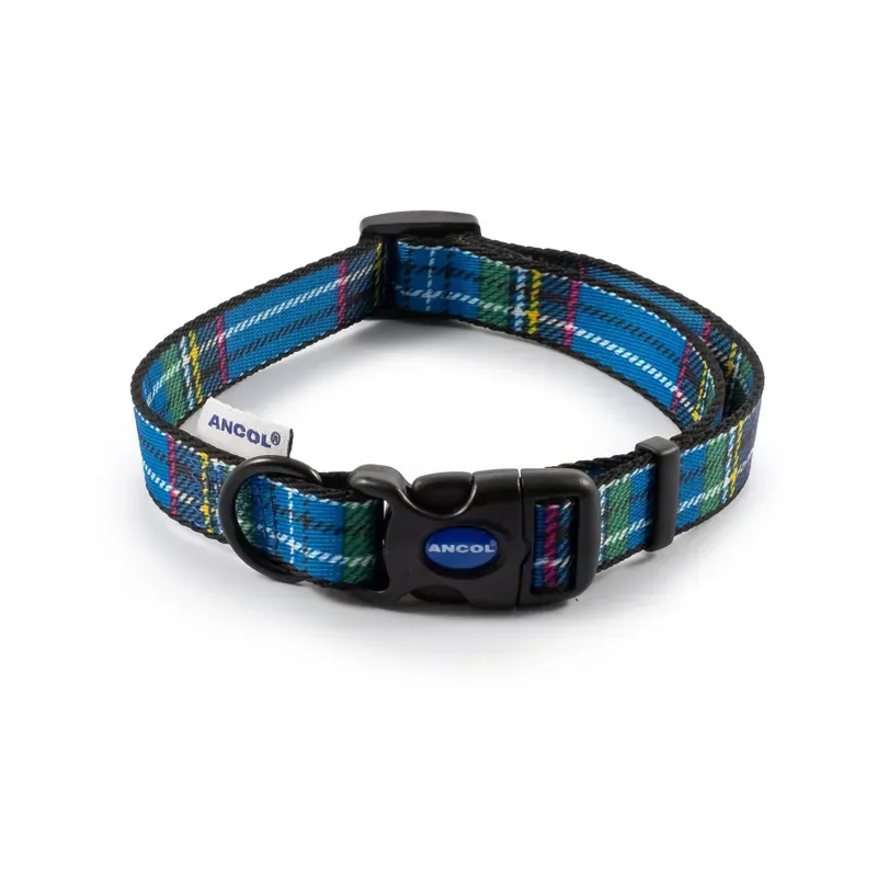 Ancol 30-50cm Tartan Collar in Blue