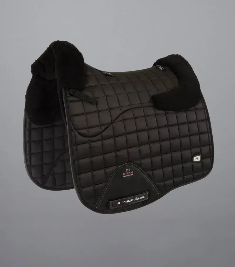 Premier Equine Atlantis CC Satin Wool Dressage Square in Black/Black