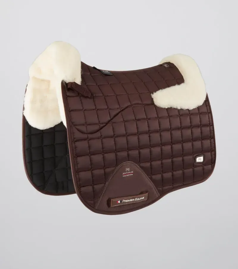 Premier Equine Atlantis CC Satin Wool Dressage Square in Brown/Natural