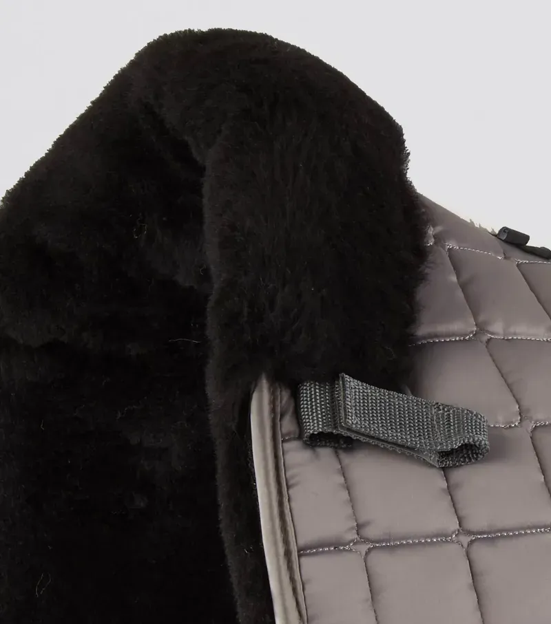 Premier Equine Atlantis CC Satin Wool Dressage Square in Grey/Black-2