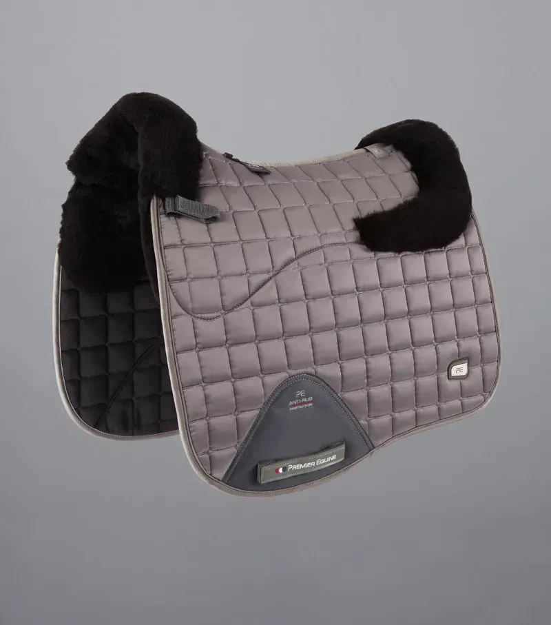 Premier Equine Atlantis CC Satin Wool Dressage Square in Grey/Black