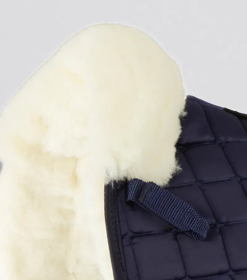 Premier Equine Atlantis CC Satin Wool Dressage Square in Navy/Natural-2