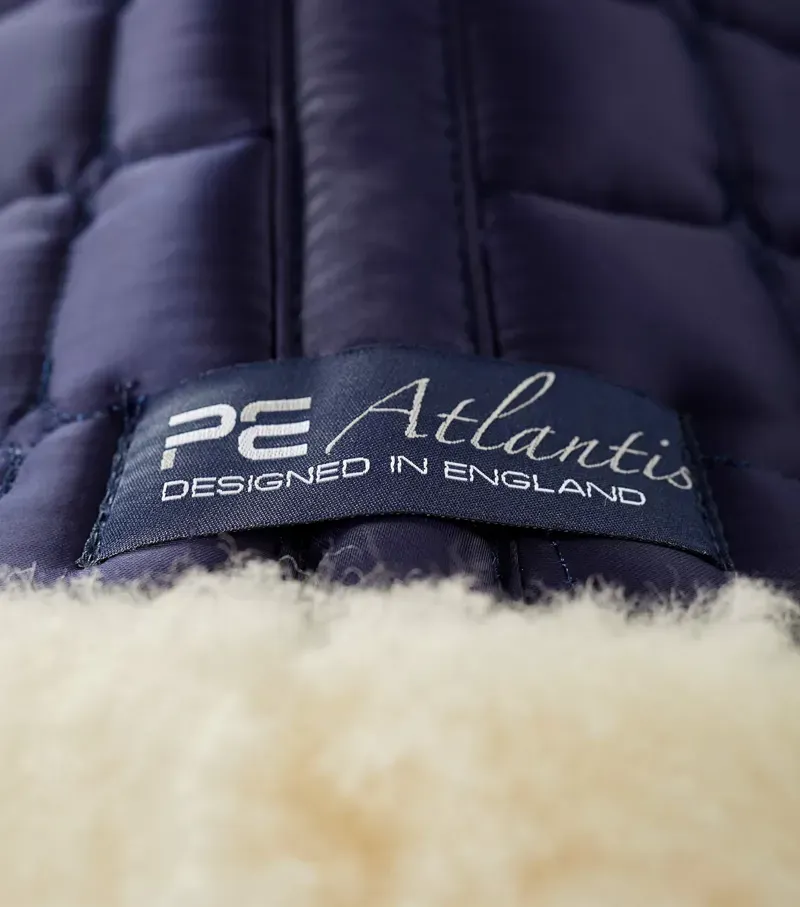 Premier Equine Atlantis CC Satin Wool Dressage Square in Navy/Natural-4