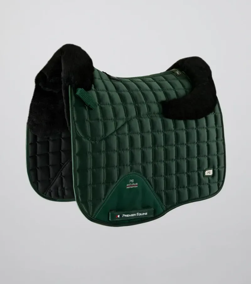 Premier Equine Atlantis CC Satin Wool Dressage Square in Olive/Black
