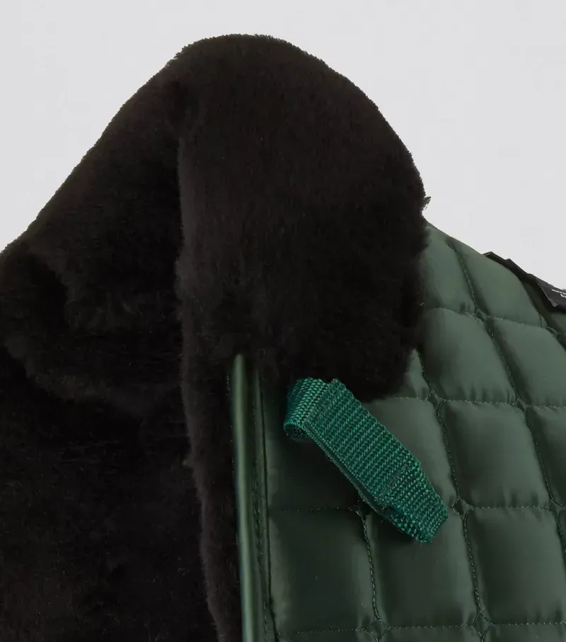 Premier Equine Atlantis CC Satin Wool Dressage Square in Olive/Black-2