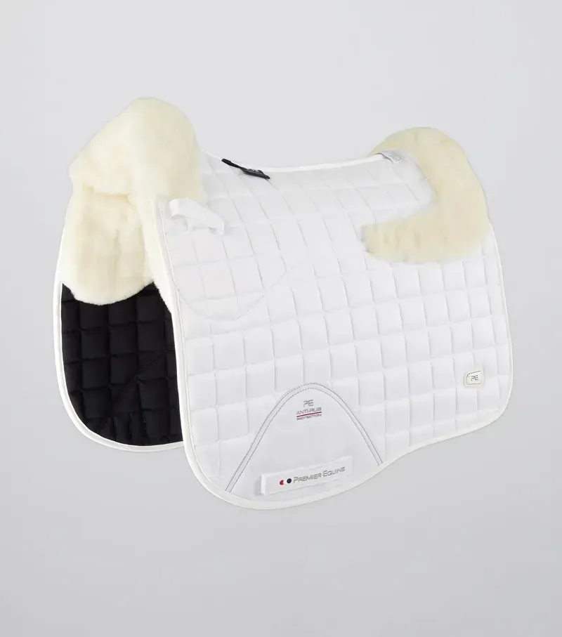 Premier Equine Atlantis CC Satin Wool Dressage Square in White/Natural