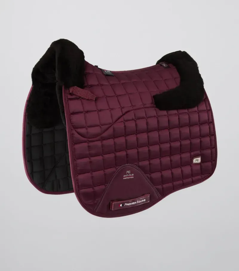Premier Equine Atlantis CC Satin Wool Dressage Square in Wine/Black