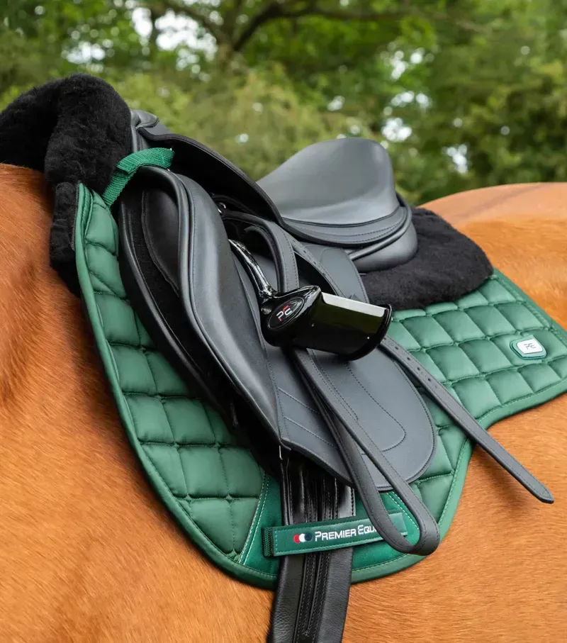 Premier Equine Atlantis CC Satin Wool GP/Jump Square in Olive/Black-1