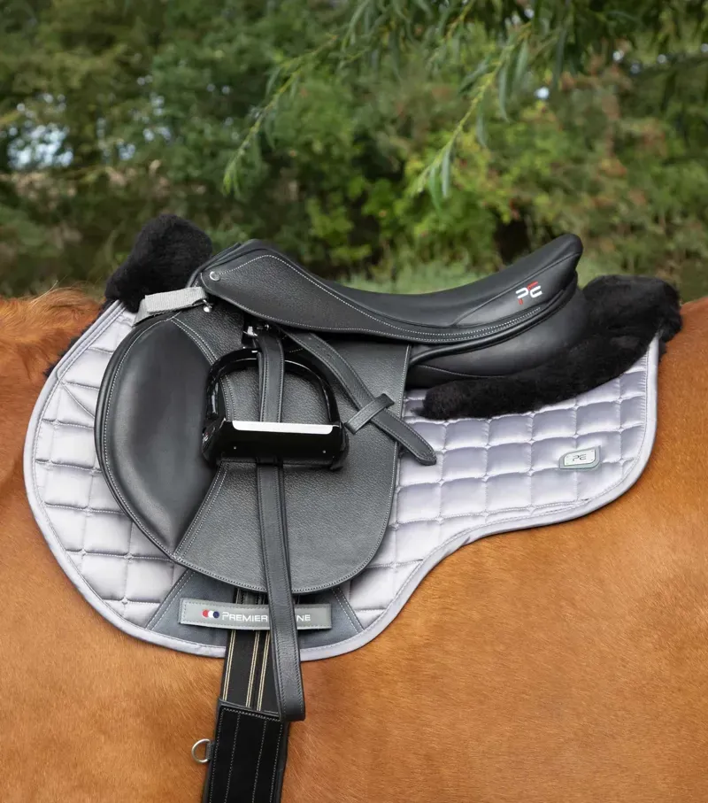 Premier Equine Atlantis CC Satin Wool GP/Jump Square in Grey/Black-1