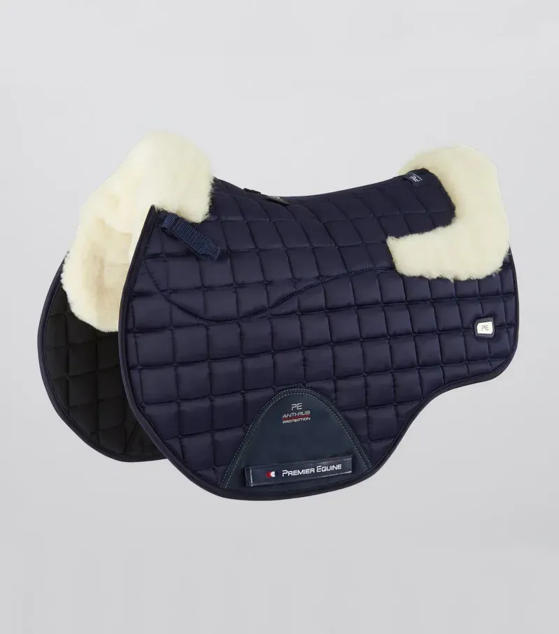 Premier Equine Atlantis CC Satin Wool GP/Jump Square in Navy/Natural