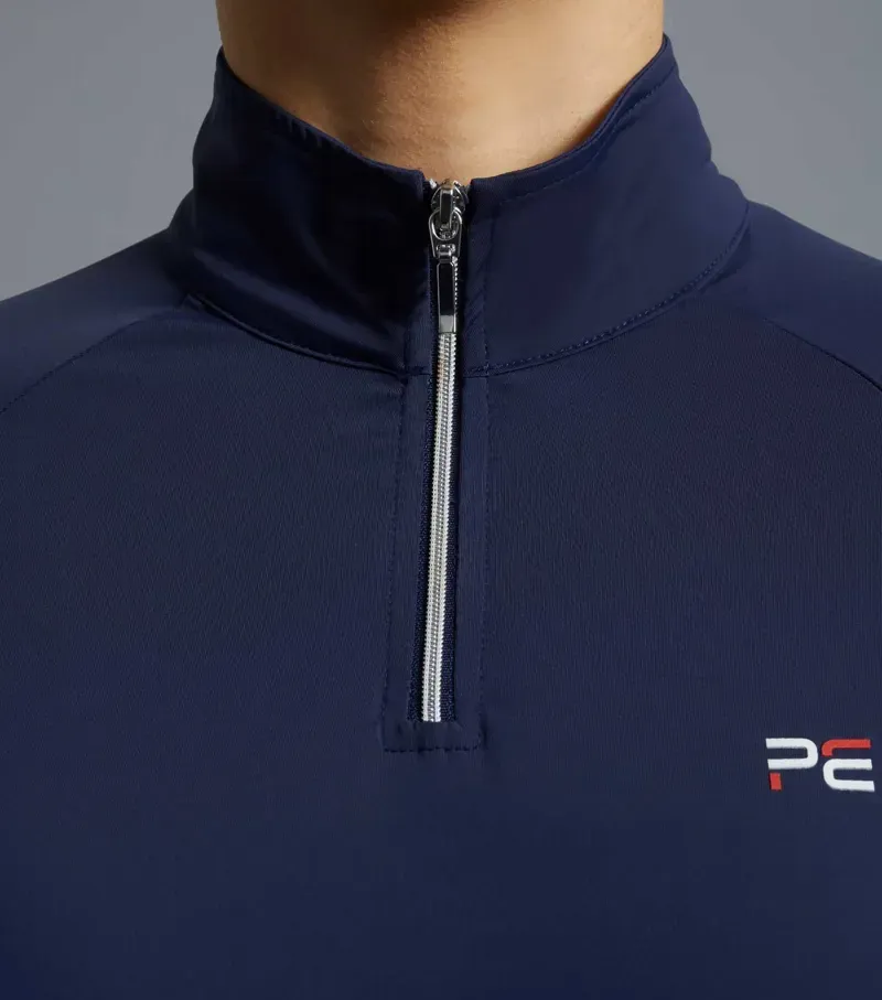 Premier Equine Ladies Aura Short Sleeve Riding Top in Navy-3
