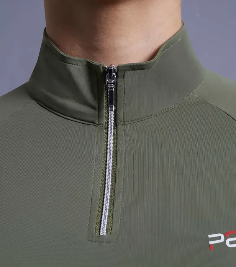 Premier Equine Ladies Aura Short Sleeve Riding Top in Olive-3