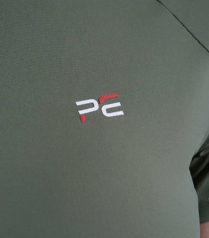 Premier Equine Ladies Aura Short Sleeve Riding Top in Olive-4