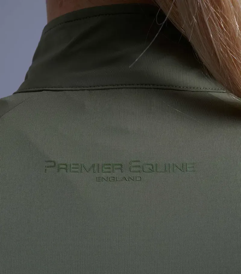 Premier Equine Ladies Aura Short Sleeve Riding Top in Olive-5