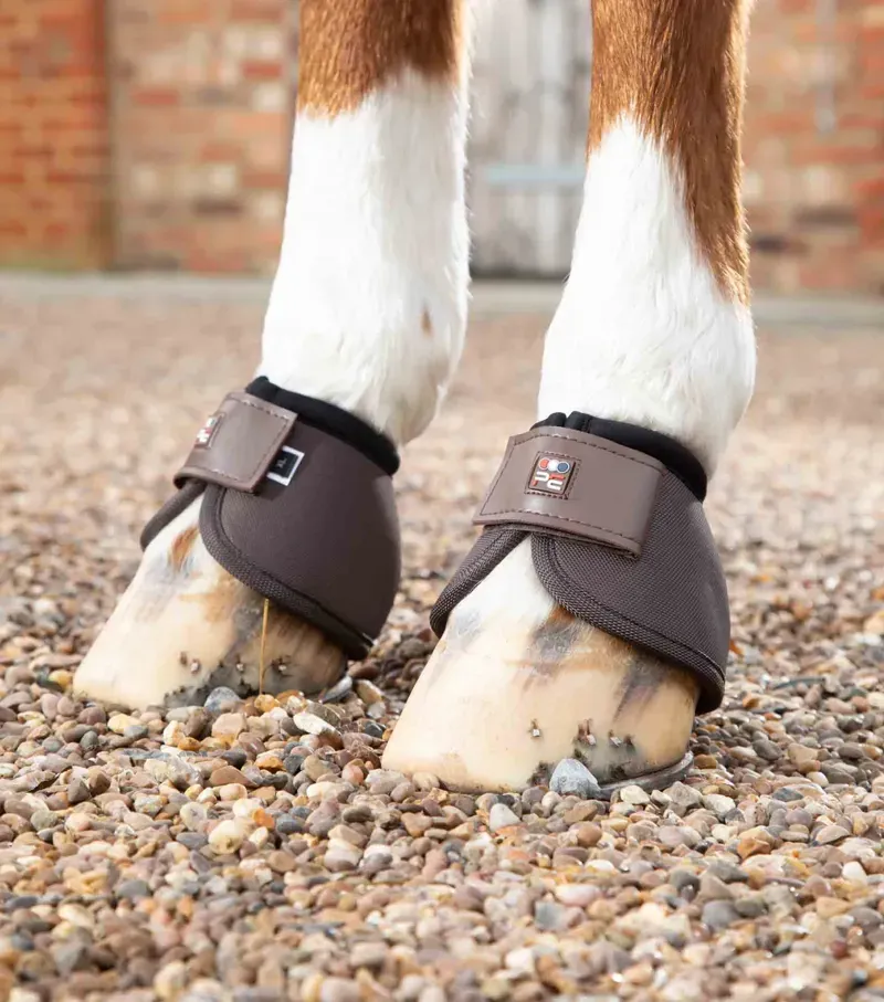 Premier Equine Ballistic No-Turn Over Reach Boots in Brown/ Black