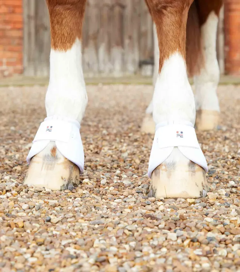Premier Equine Ballistic No-Turn Over Reach Boots in White-2