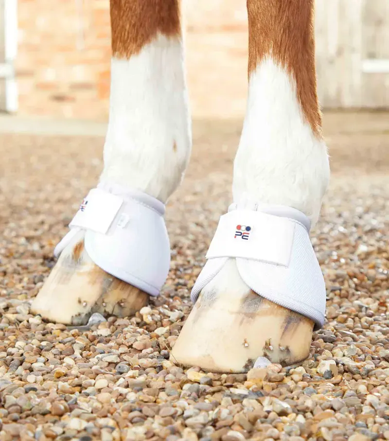 Premier Equine Ballistic No-Turn Over Reach Boots in White-3