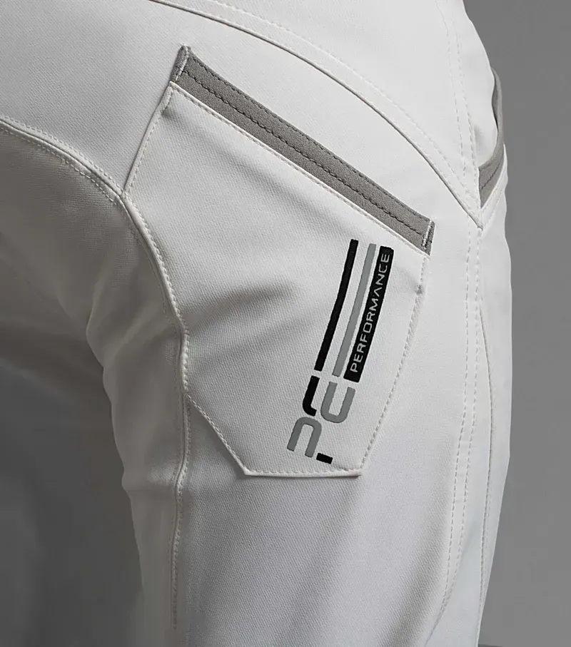 Premier Equine Gents Barusso Gel Knee Breeches in White-3