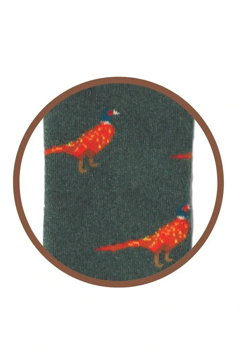 Bartleby Women's Size 4-8 Funky Patterned Welly Socks in Country Pheasant-2