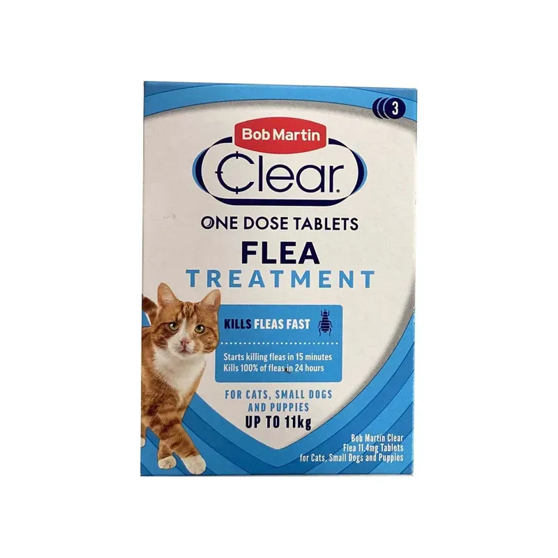 Bob Martin X 3 Pack Clear Flea Tablets For Cats in White