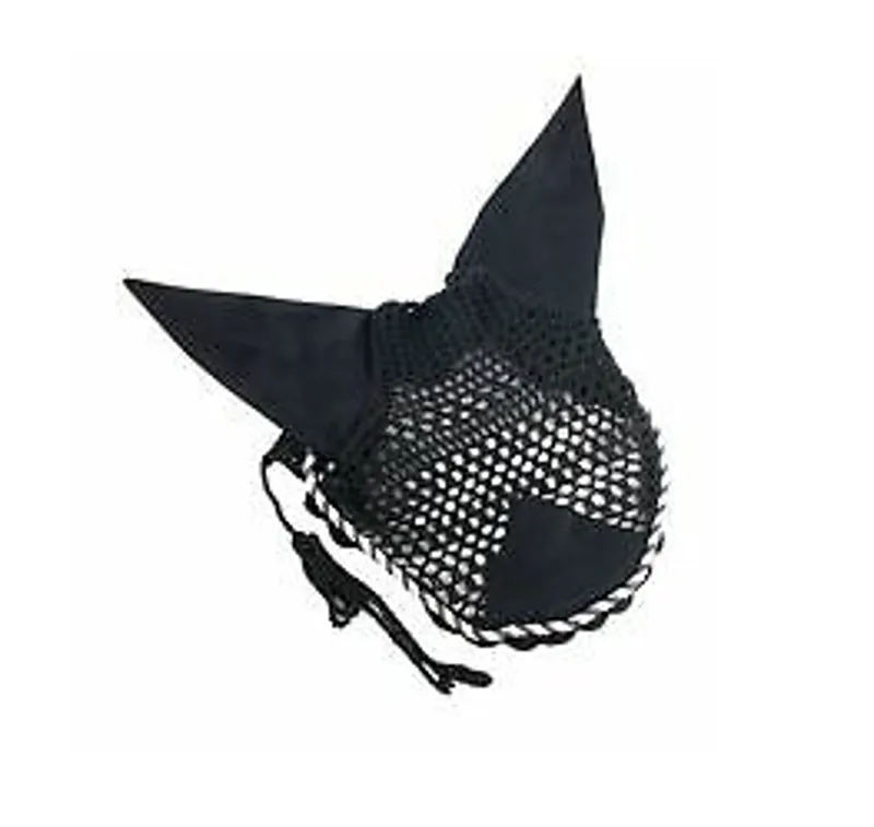 Hy Deluxe Cotton Fly Screen with Cord Binding in Black/White/Silver