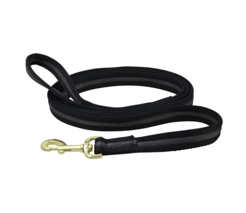 Hy Soft Webbing Lead Rein Without Chain in Black/Grey