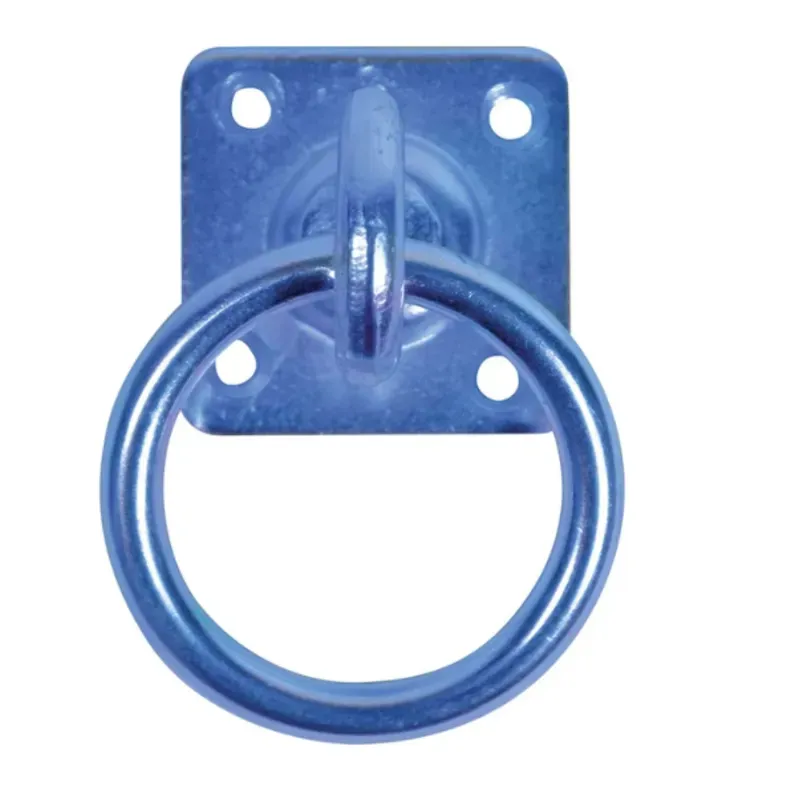 Perry Equestrian Swivel Tie Ring on Plate in Blue