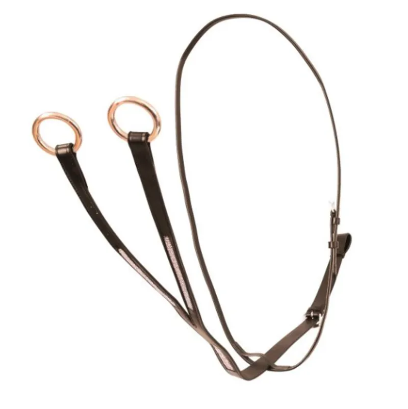 Hy Equestrian Rosciano Rose Gold Martingale in Brown/Rose Gold