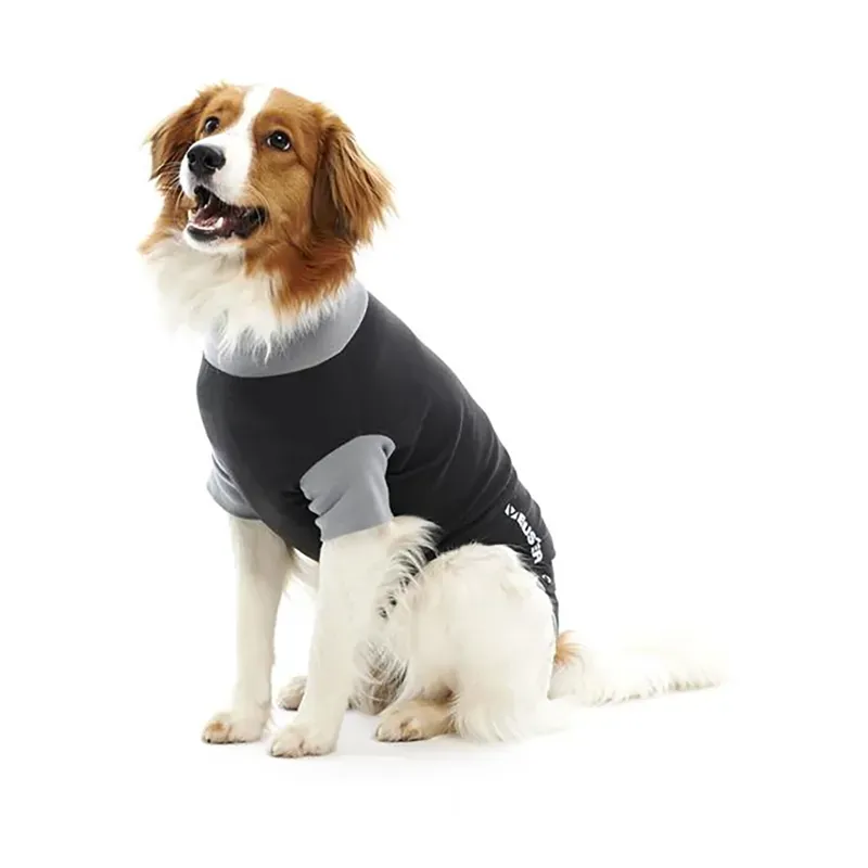 Buster and Kruuse Medium Dog Body Suit in Black/Grey