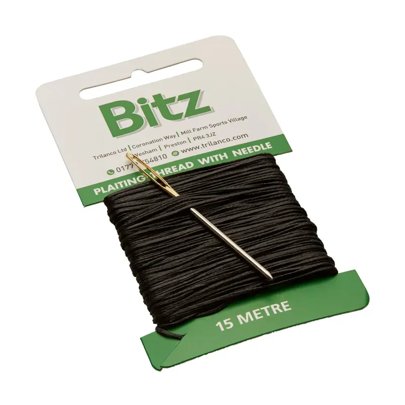 Bitz 15m Plaiting Card with Needle in Black