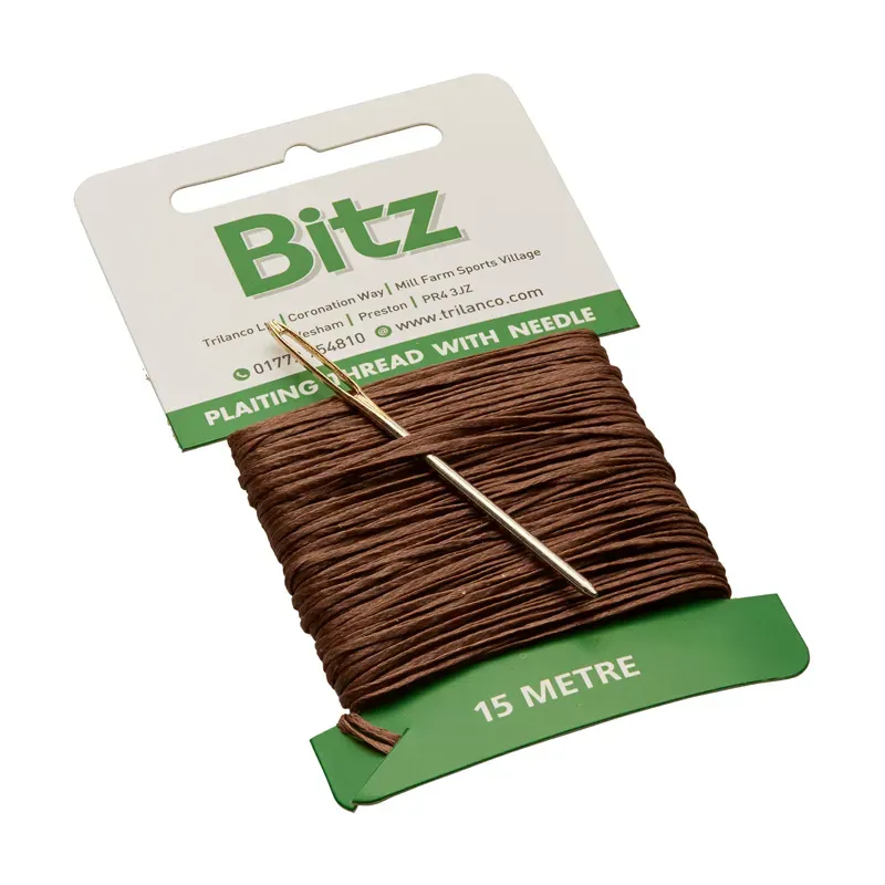 Bitz 15m Plaiting Card with Needle in Brown