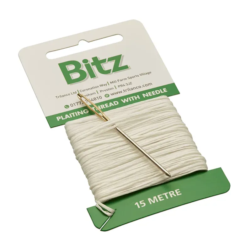 Bitz 15m Plaiting Card with Needle in White