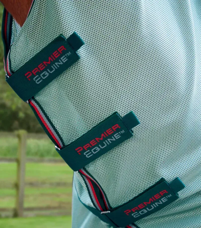 Premier Equine Bug Buster Fly Rug With Detachable Neck And Belly Flap in Mint Green-1