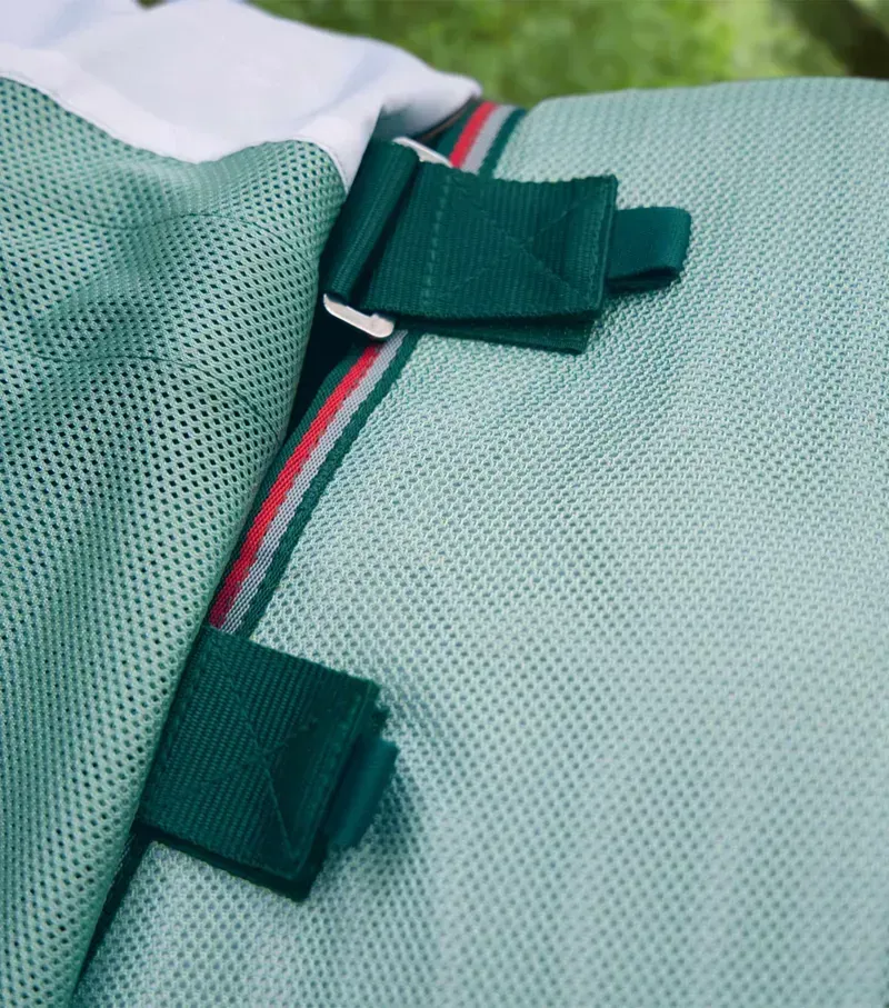 Premier Equine Bug Buster Fly Rug With Detachable Neck And Belly Flap in Mint Green-2