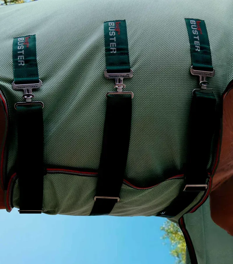 Premier Equine Bug Buster Fly Rug With Detachable Neck And Belly Flap in Mint Green-4