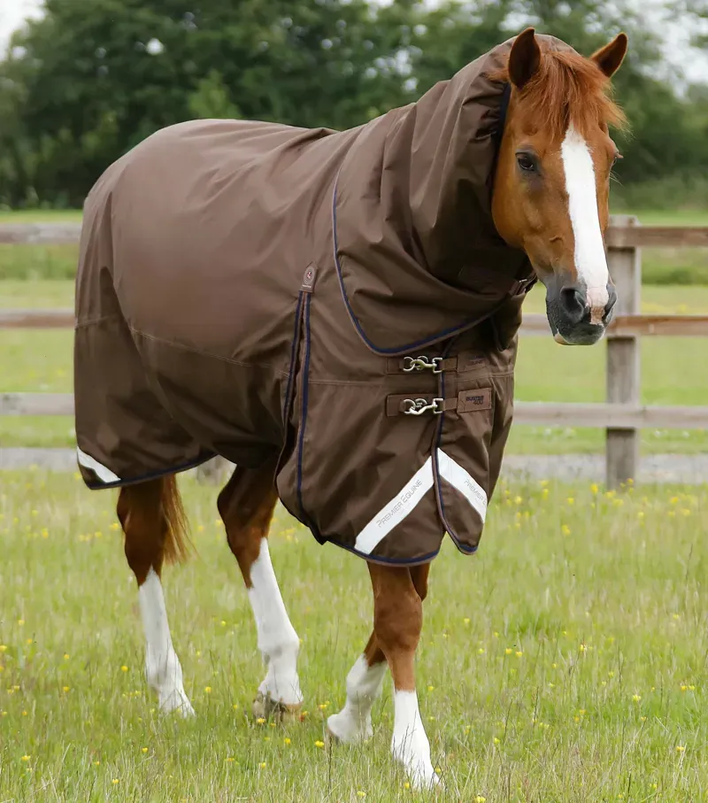 Premier Equine Buster 400g Turnout Rug With Snug-Fit Neck Cover in Brown